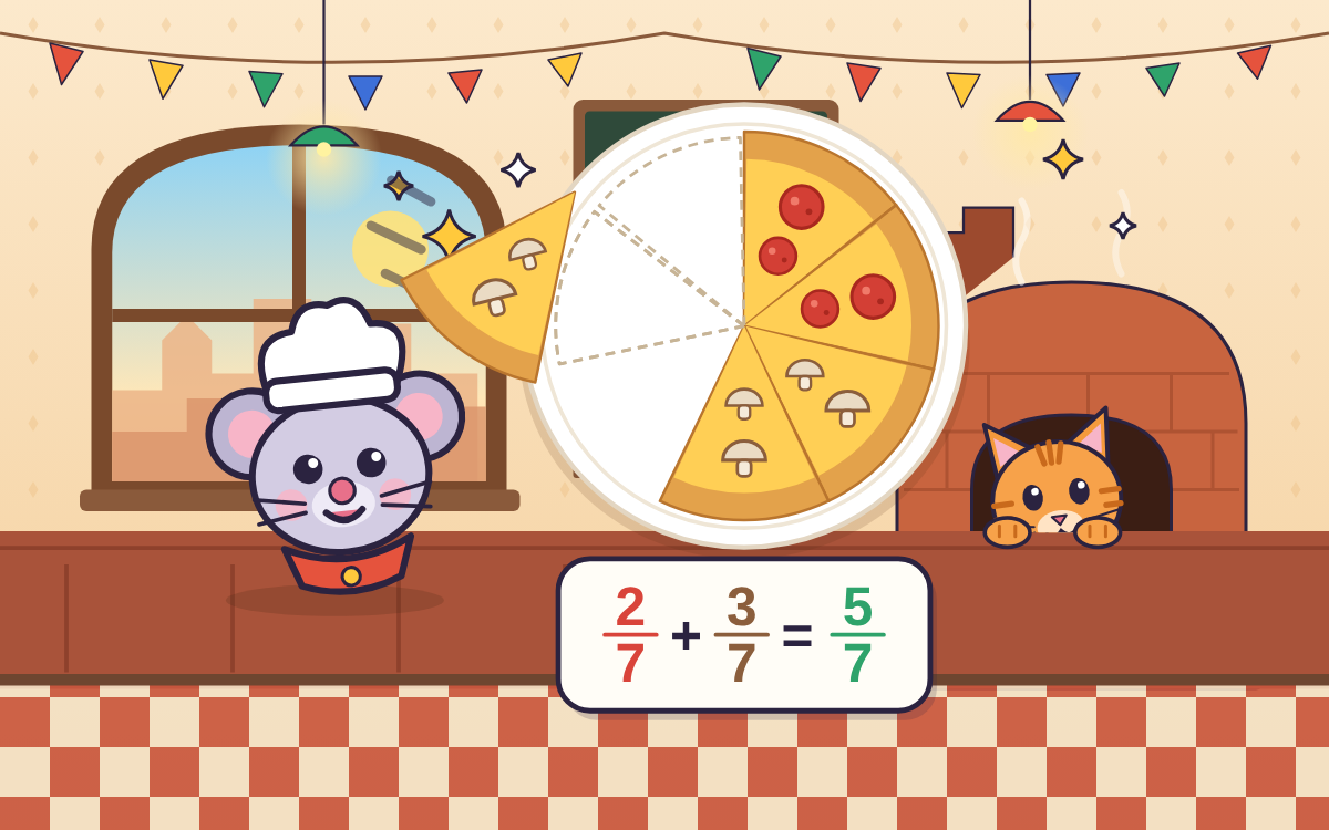 Adding and Subtracting Fractions: Pip's Pizza Parlour