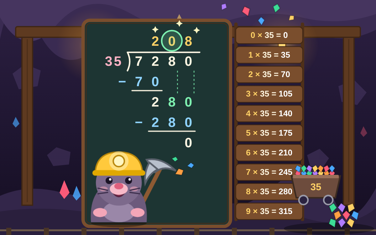 Long Division: Dig for Gems with Digit the Mole
