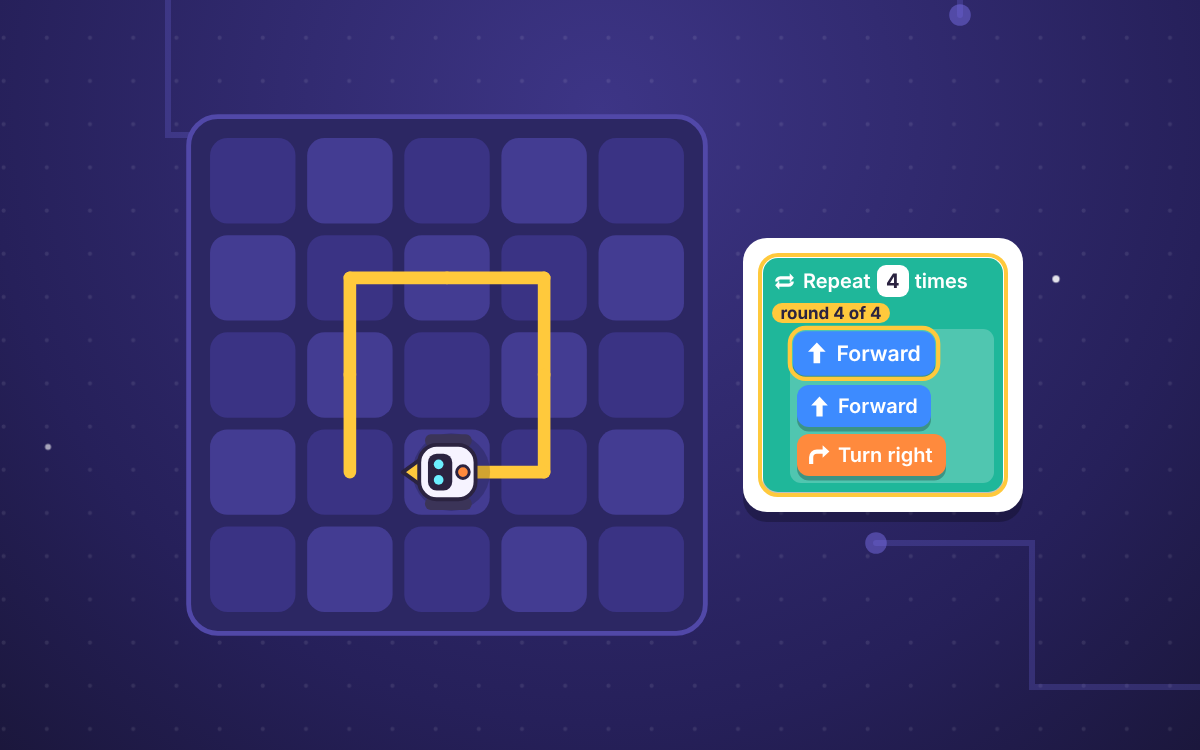 Sequences and Loops: Code a Robot and Squash the Bugs