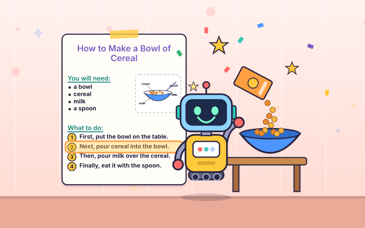 Writing Instructions: Help Bolt the Robot Follow Your Steps